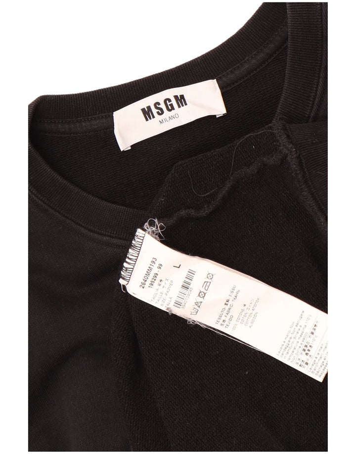Męska bluza z grafiką MSGM Milano, duża, czarna, bawełniana