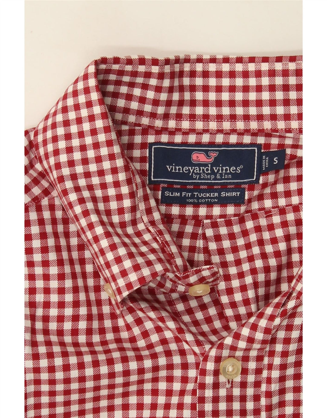 Koszula flanelowa męska Vineyard Vines o dopasowanym kroju, mała, bawełniana w czerwoną kratkę