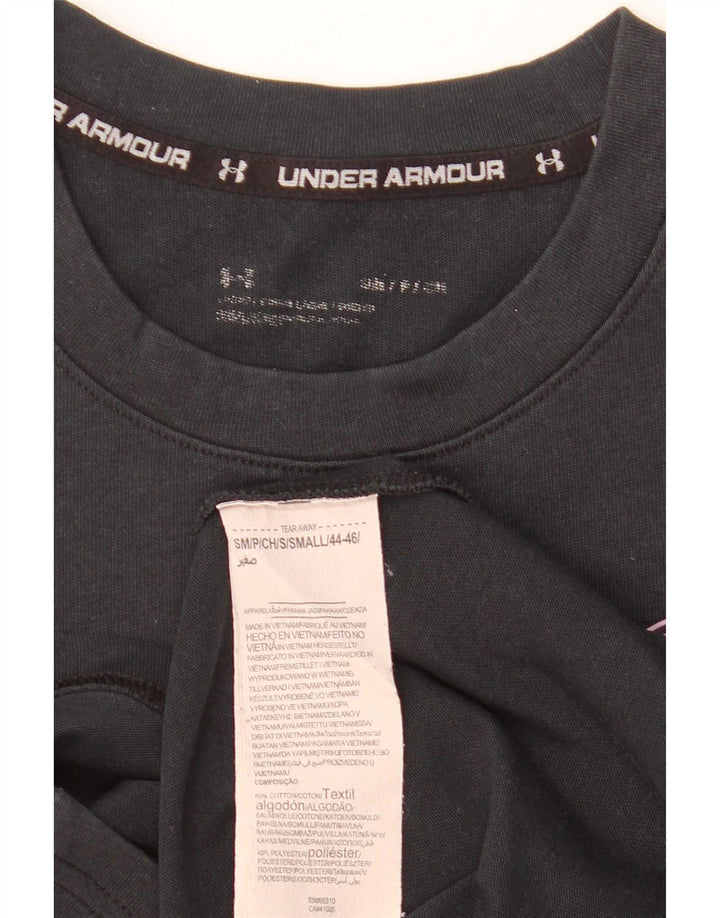 Męski T-shirt z grafiką Under Armour, mały, czarny, bawełniany