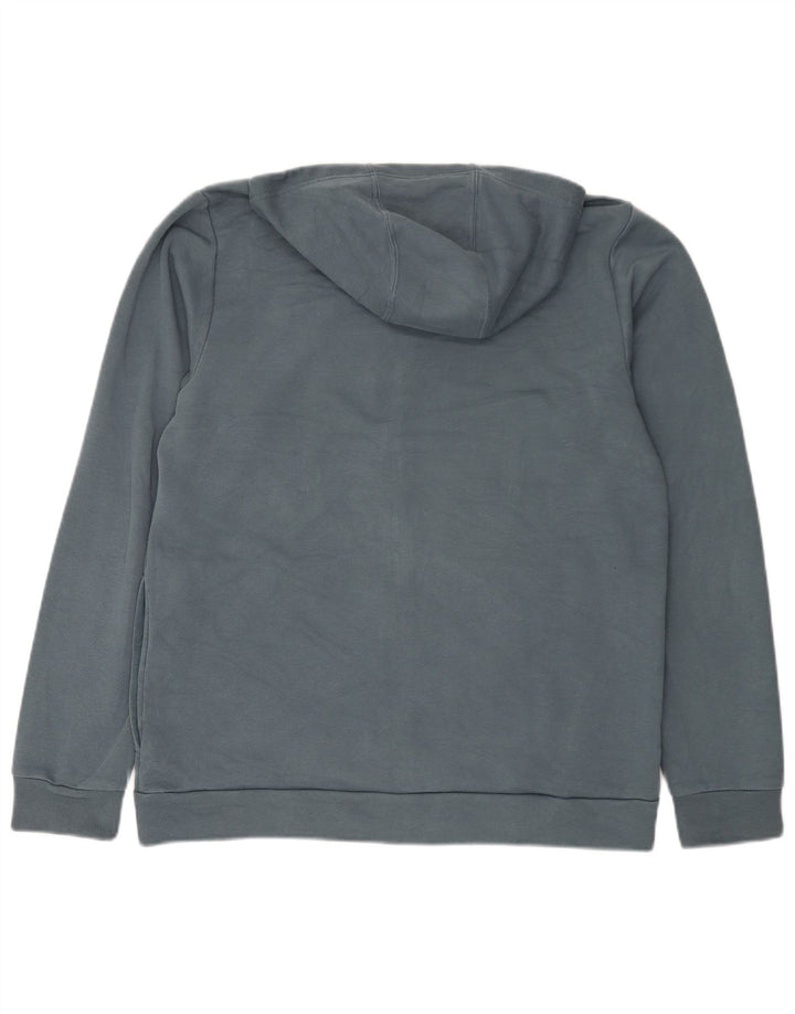 Męski sweter Adidas z grafiką i zamkiem błyskawicznym, średni niebieski, bawełniany