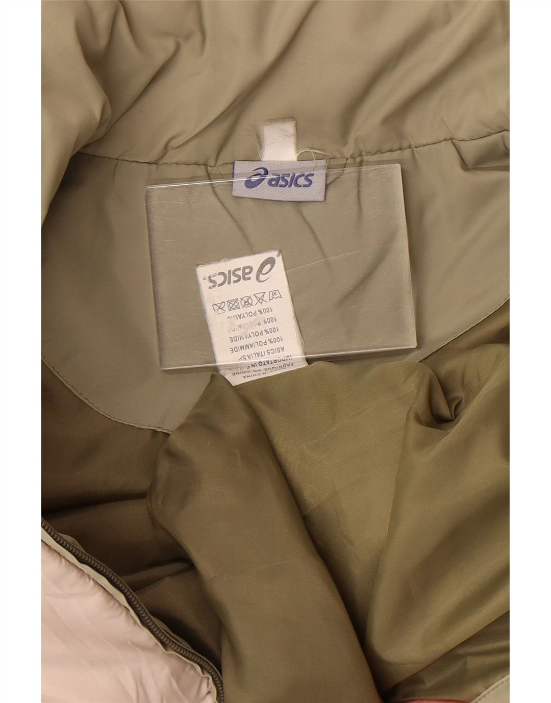 Damska wyściełana kamizelka ASICS UK 14, poliester w kolorze średniego khaki