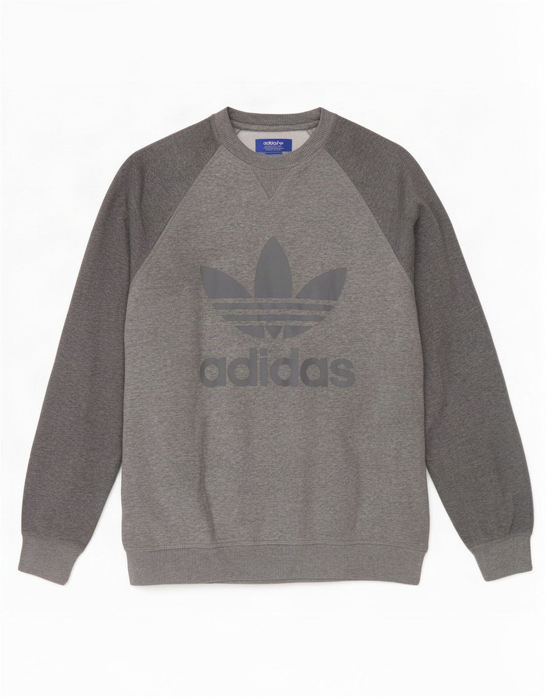 Adidas Męska bluza z grafiką, mała, szara, bawełniana