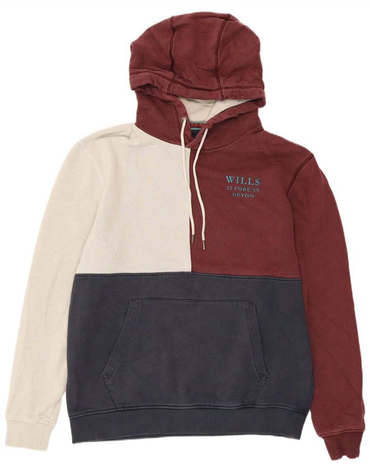 Męski sweter z kapturem i grafiką JACK WILLS, duży, wielokolorowy, z blokami kolorów