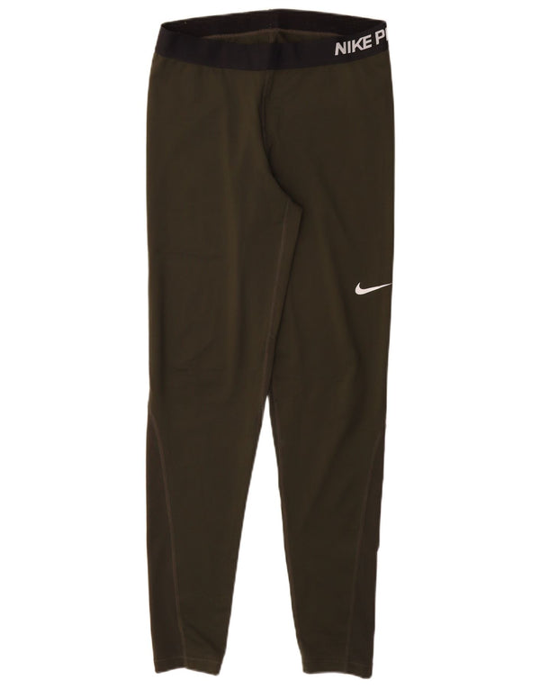 Damskie legginsy NIKE Dri Fit Graphic UK 14, duże, poliestrowe w kolorze khaki