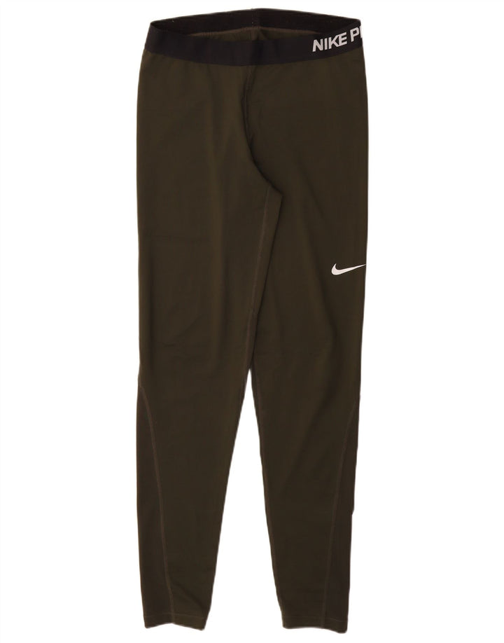 Damskie legginsy NIKE Dri Fit Graphic UK 14, duże, poliestrowe w kolorze khaki