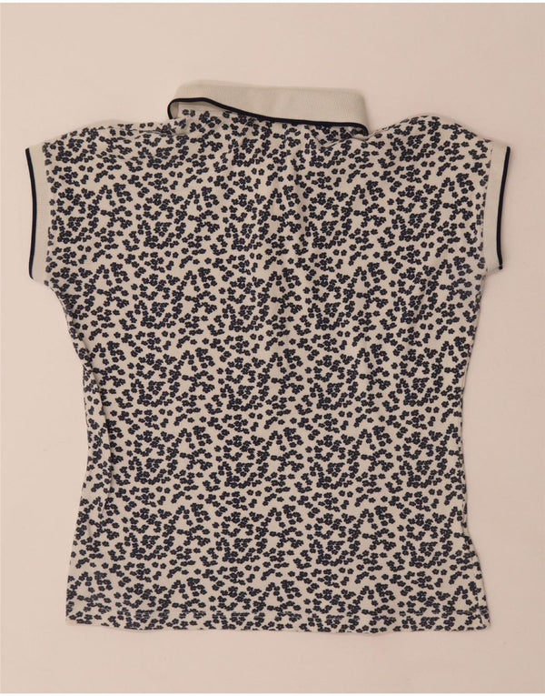 Fred Perry Womens Crop Polo Shirt UK 18 XL White Floral Cotton
