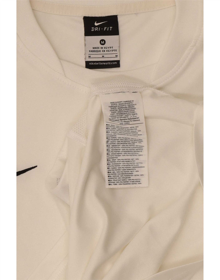 Męski T-shirt Nike Dri Fit Top, średni biały poliester
