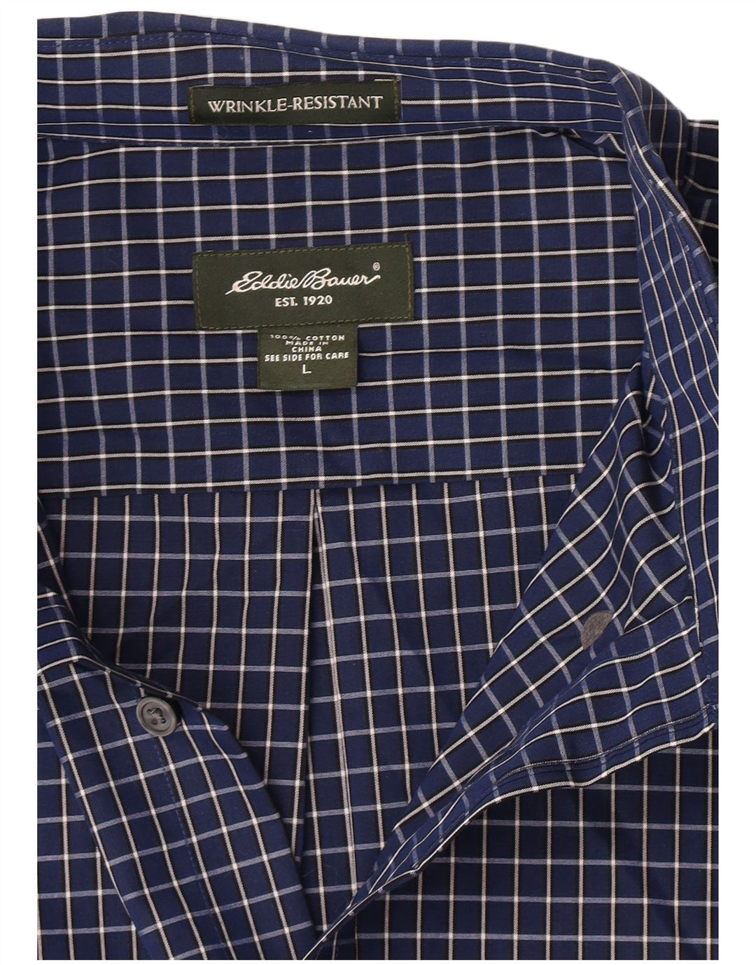 Koszula męska Eddie Bauer, duża, bawełniana w granatową kratkę