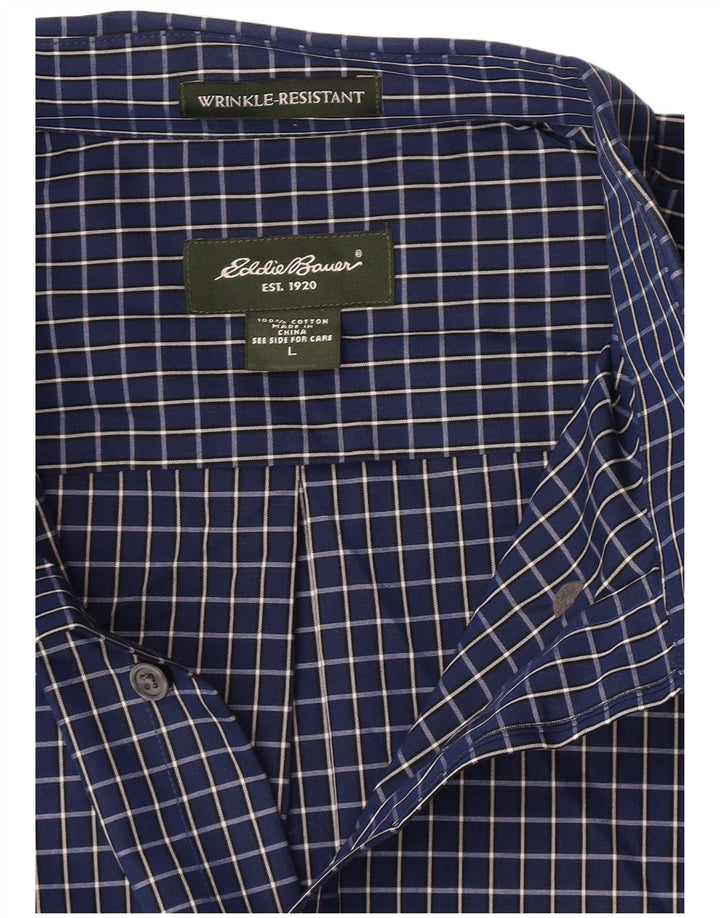 Koszula męska Eddie Bauer, duża, bawełniana w granatową kratkę