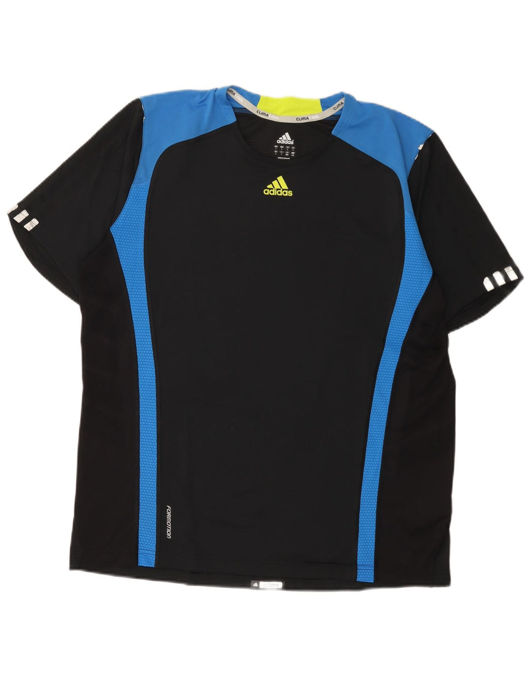 Adidas Męski T-shirt Climacool Top Duży Czarny Poliester z blokami kolorów