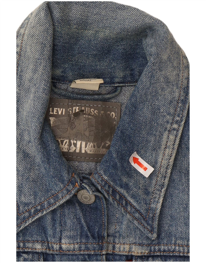 Damska kamizelka dżinsowa Levi's Crop UK 12, średnia niebieska bawełna