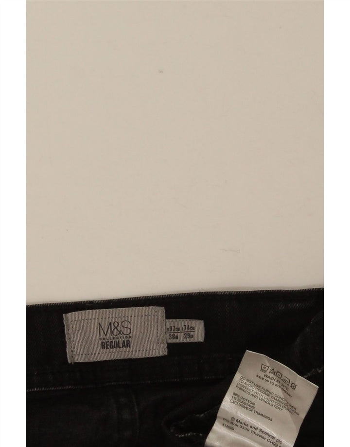Męskie jeansy Marks & Spencer Regular Straight W38 L29 Czarne bawełniane