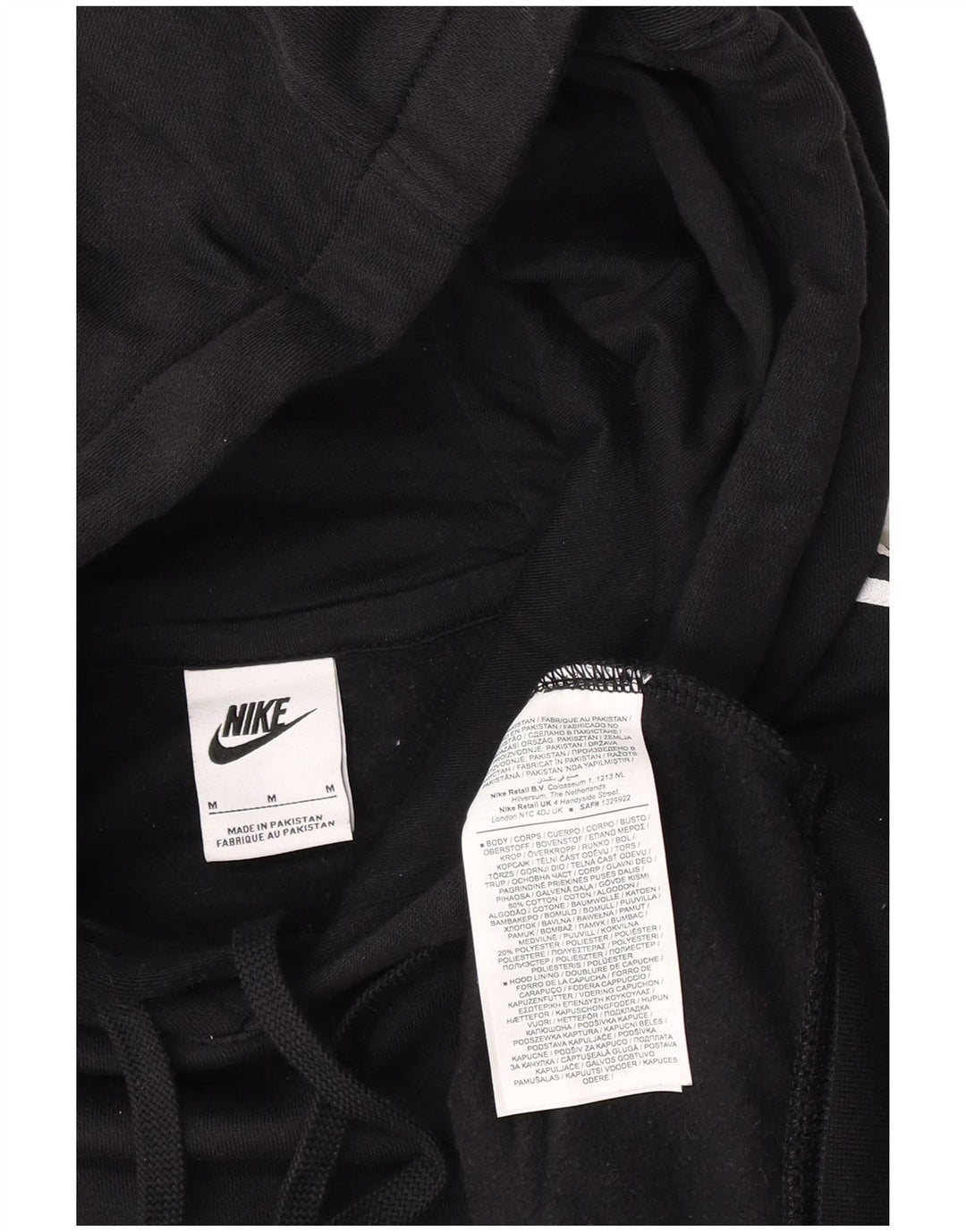 Męski sweter z kapturem Nike z grafiką, średni czarny, bawełniany