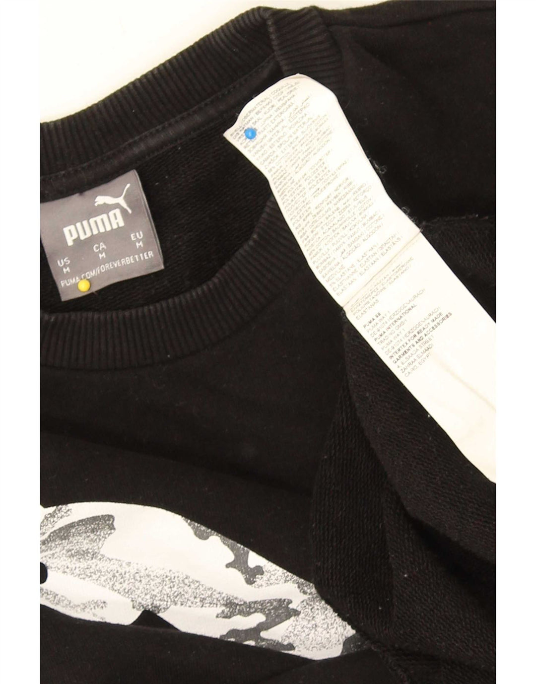 Męska bluza z grafiką Puma, średnia czarna, bawełniana