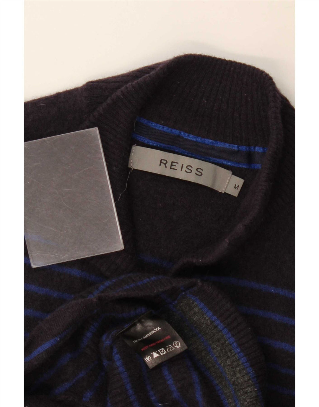 Damski sweter zapinany na guziki Reiss UK 12, średni granatowy w paski
