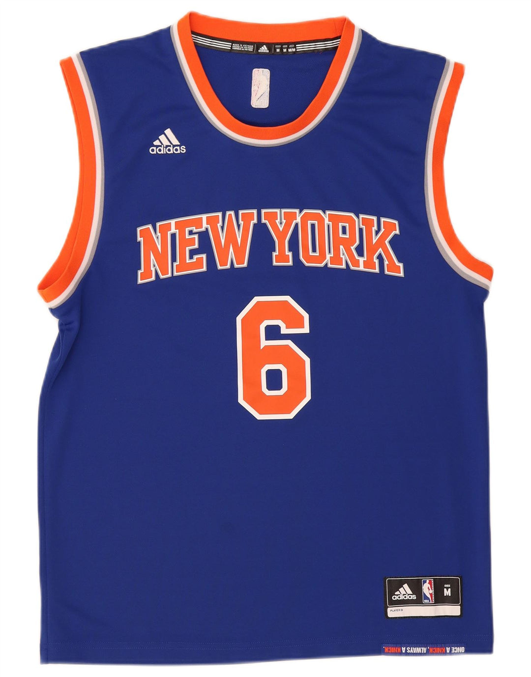 Adidas Męskie New York Knicks Graphic Kamizelka Top Średni Niebieski Poliester