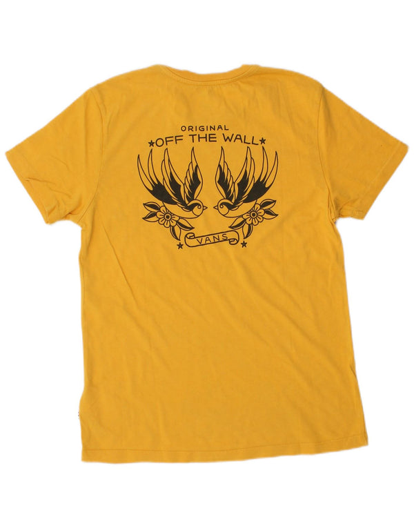 Damska koszulka z grafiką VANS Top UK 10, mała, żółta bawełna