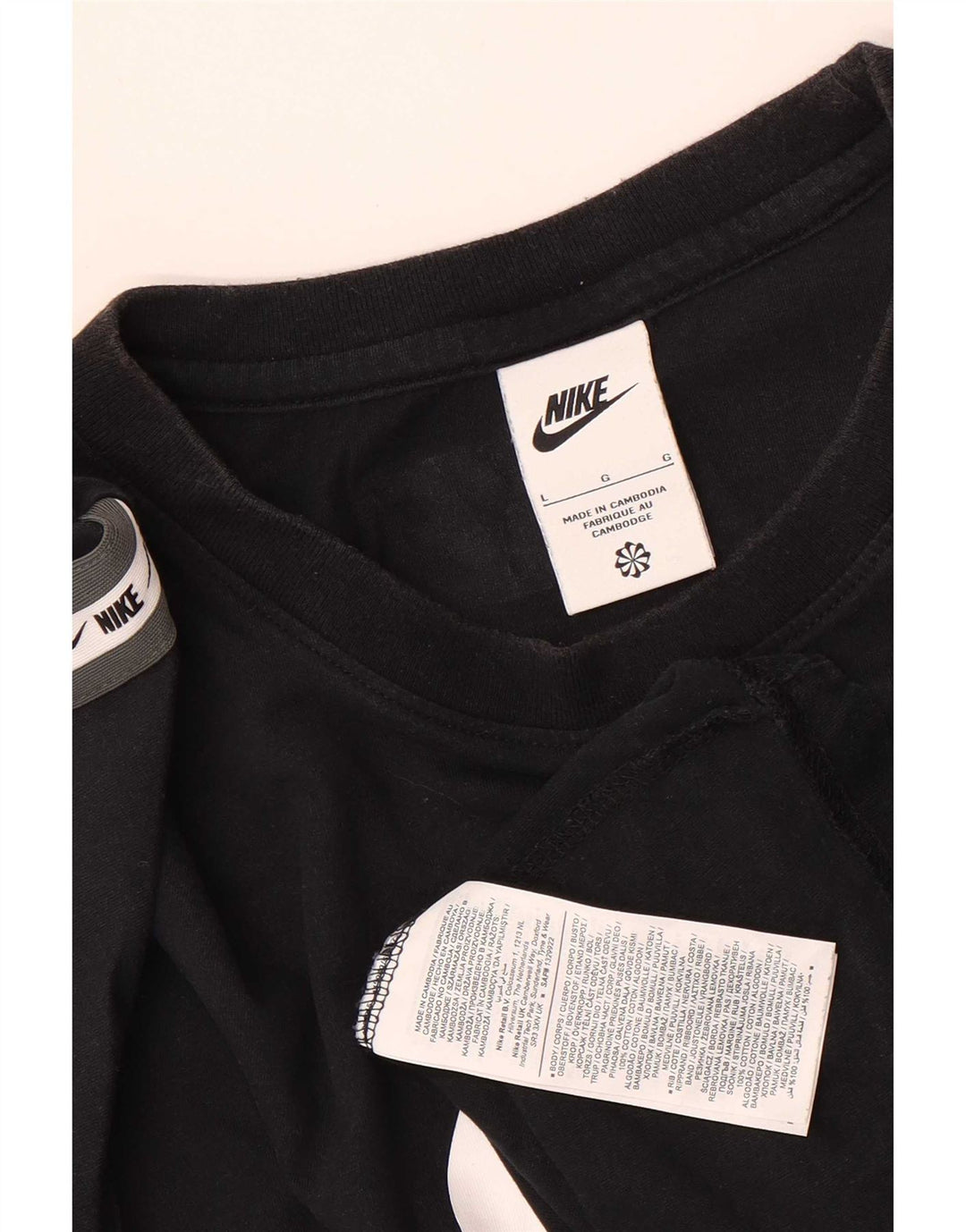 Męska koszulka z grafiką Nike, duża, czarna, bawełniana z blokami kolorów