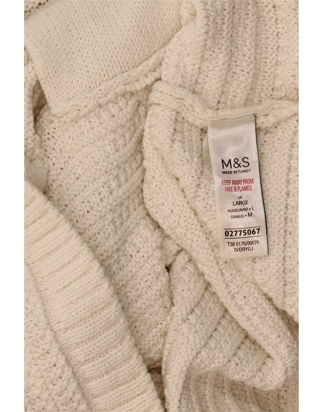 Marks & Spencer Damski sweter typu Crop Cardigan UK 16, duży w kolorze złamanej bieli
