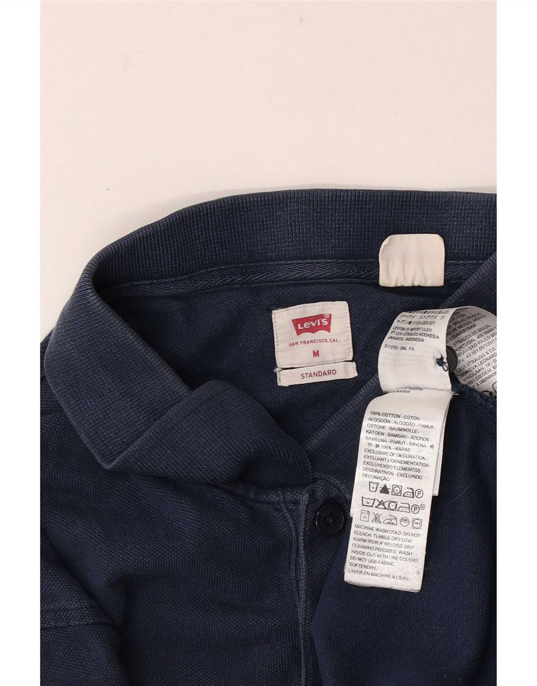 Męska standardowa koszulka polo Levi's, średnia, granatowa, bawełniana