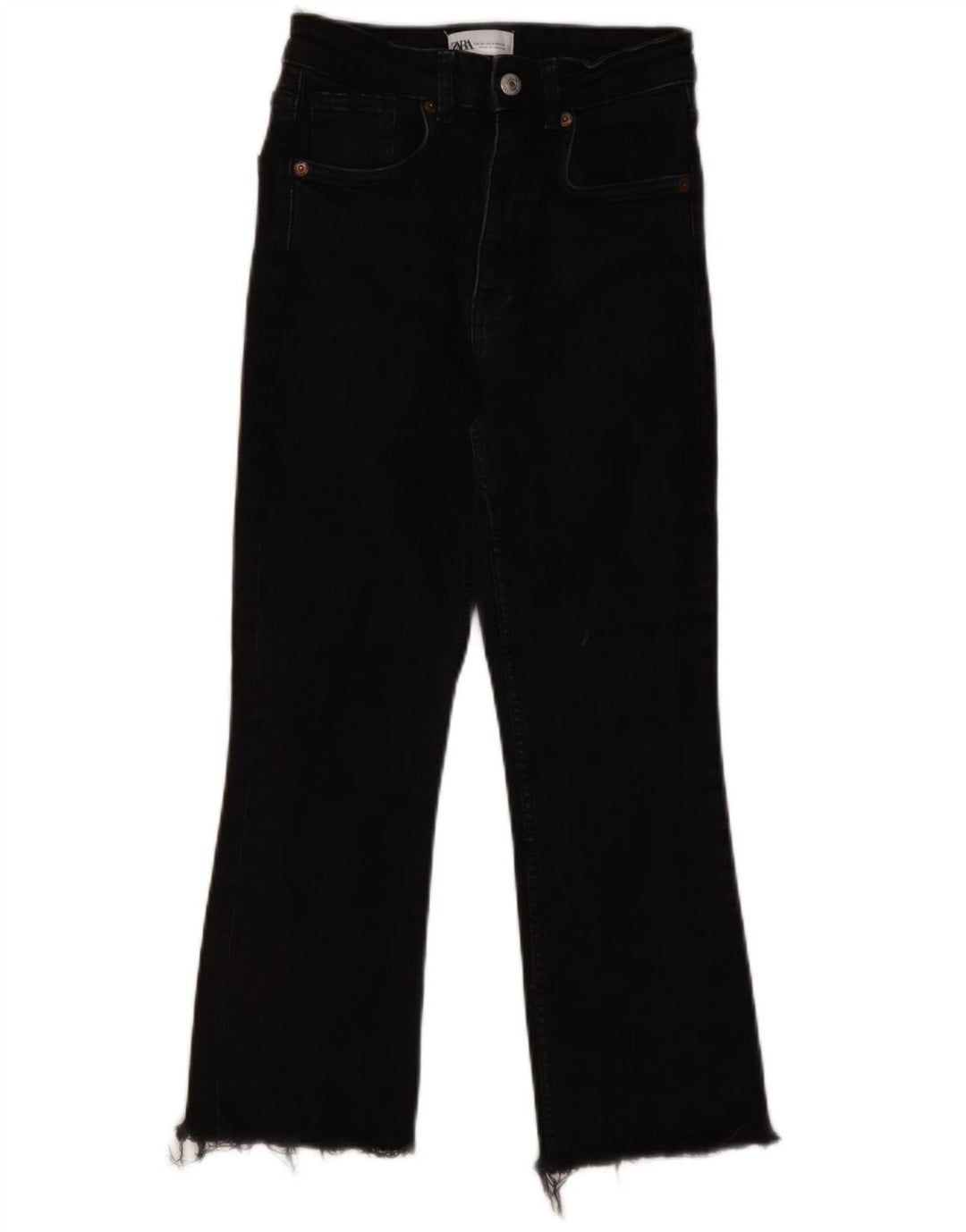 Damskie krótkie jeansy ZARA EU 36 XS W26 L23 Czarne bawełniane