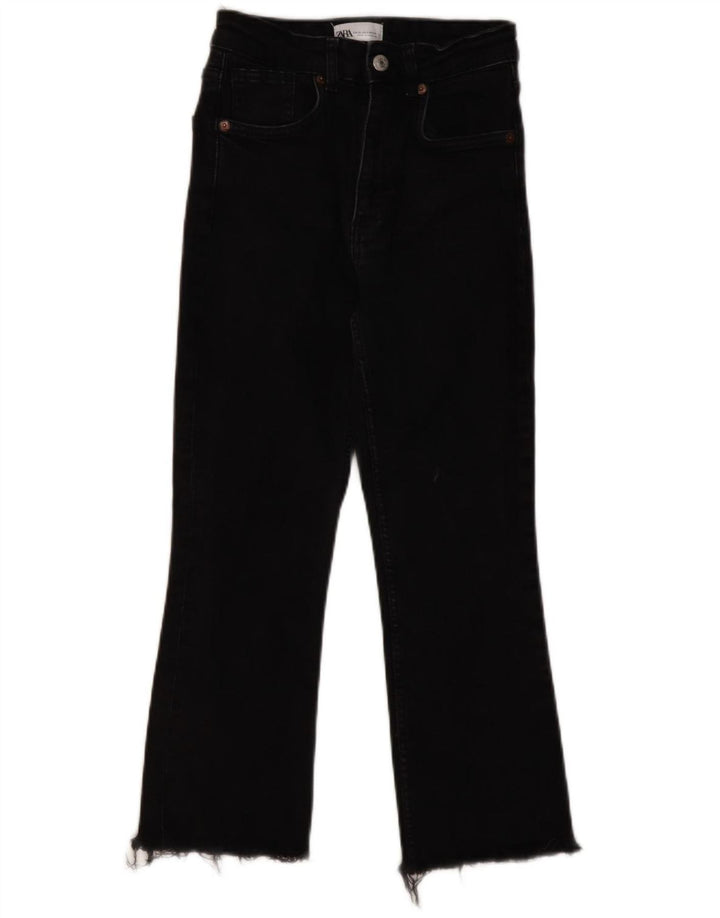 Damskie krótkie jeansy ZARA EU 36 XS W26 L23 Czarne bawełniane