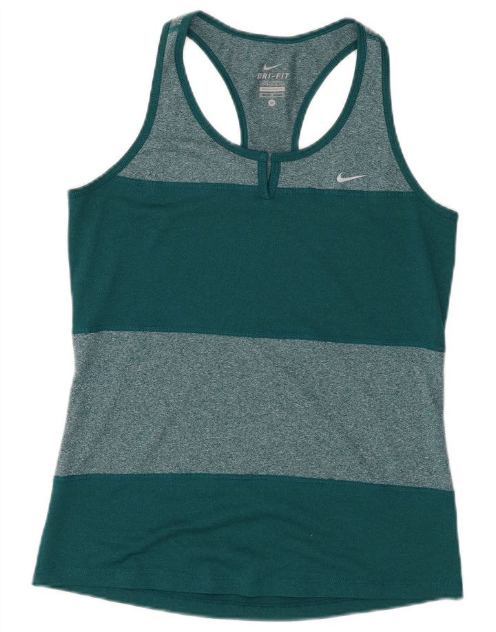 Damska koszulka z kamizelką Nike Dri Fit UK 12, poliester w kolorze średniej zieleni