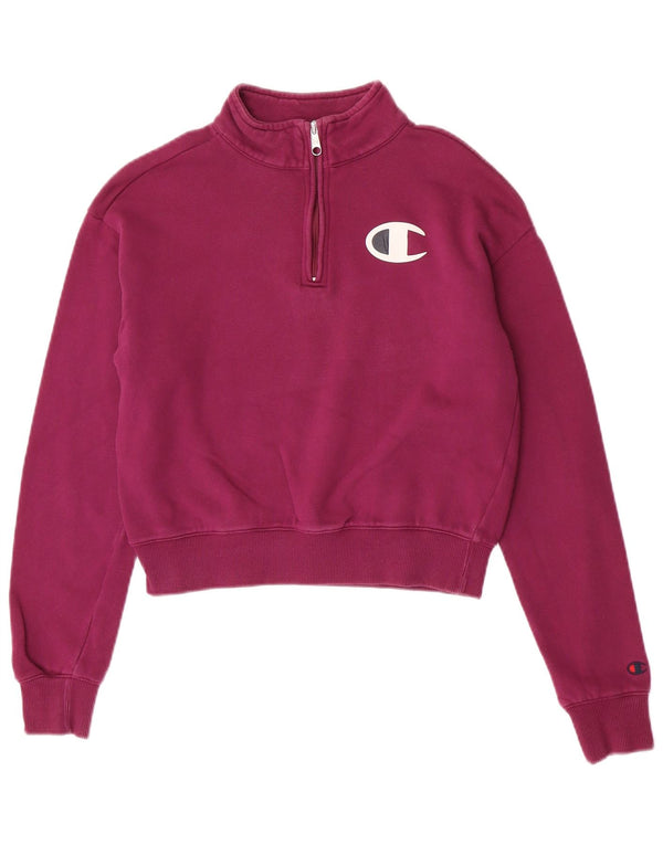 Damska bluza Champion z grafiką i zamkiem błyskawicznym, UK 10, mała fioletowa