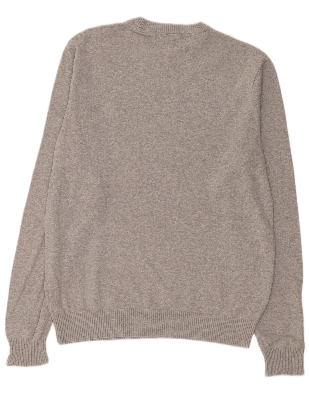 Męski sweter z wycięciem pod szyją Penguin, duży, szary, bawełniany w cętki