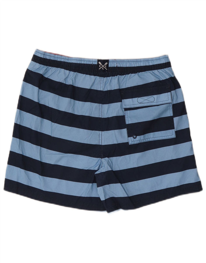 CREW CLOTHING Męskie spodenki kąpielowe, poliester w niebieskie paski