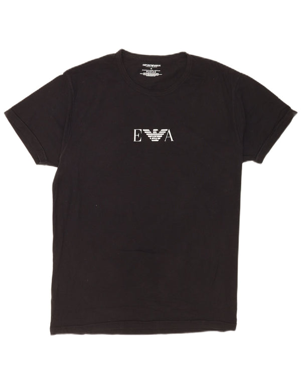 Męska koszulka z grafiką Emporio Armani, góra XL, czarna, bawełniana