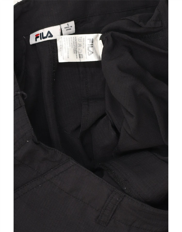 Męskie spodenki cargo FILA, małe W32, czarny poliester