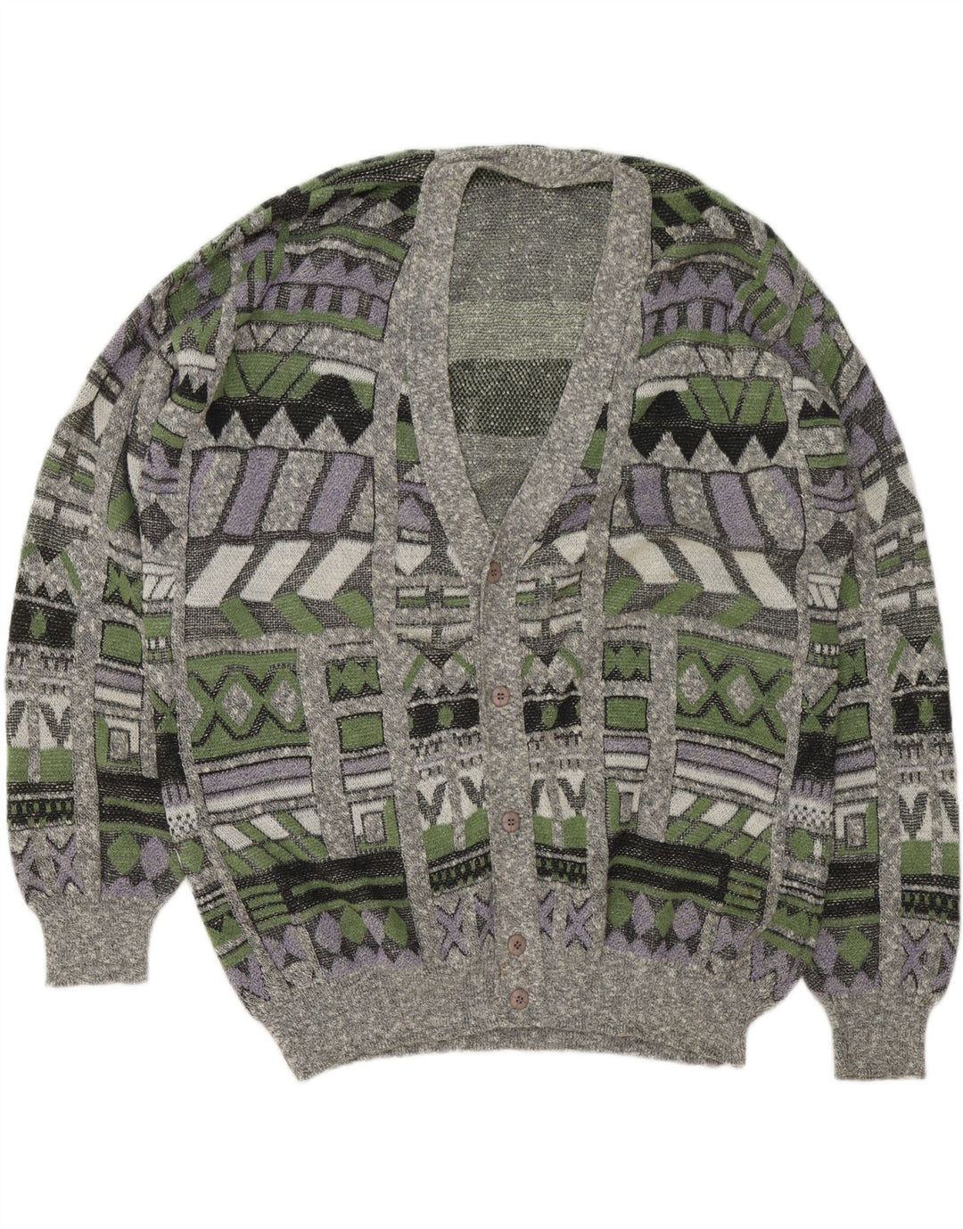 Męski sweter rozpinany VINTAGE 2XL wielokolorowy geometryczny