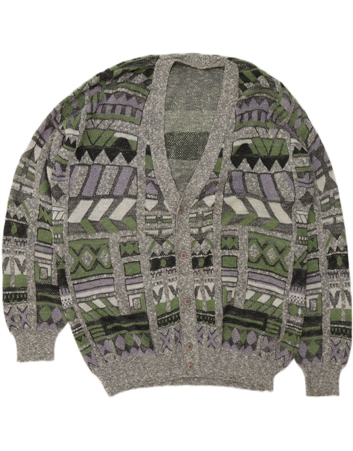 Męski sweter rozpinany VINTAGE 2XL wielokolorowy geometryczny