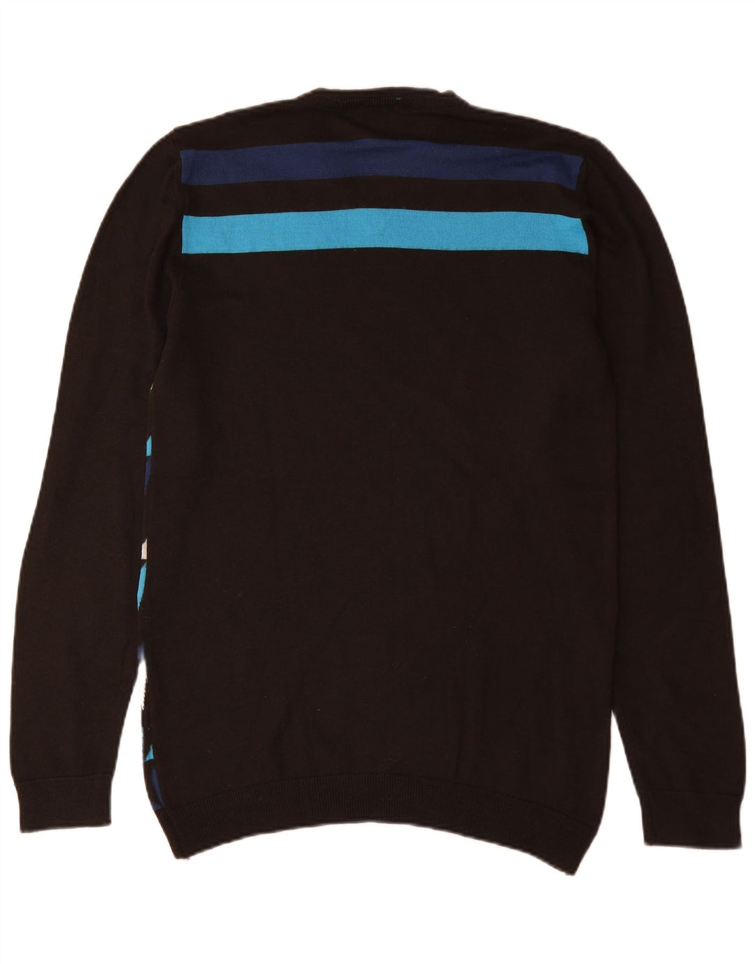 Energie Męski sweter z abstrakcyjnym wzorem i dekoltem w kształcie litery V, 2XL, wielobarwna wełna