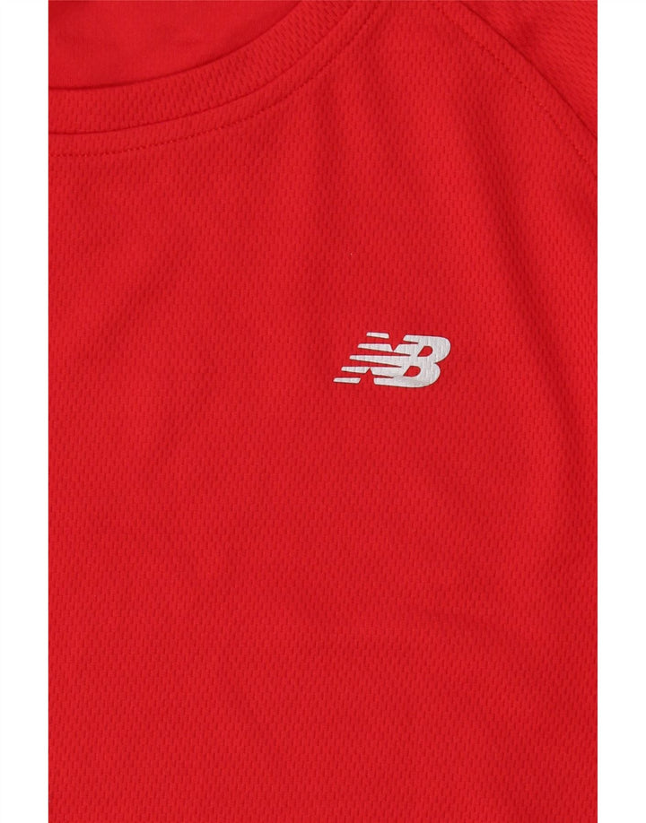 NEW BALANCE Womens Oversized Top Long Sleeve UK 10 Small Red Colourblock Vintage New Balance and Second-Hand New Balance from Messina Hembry 