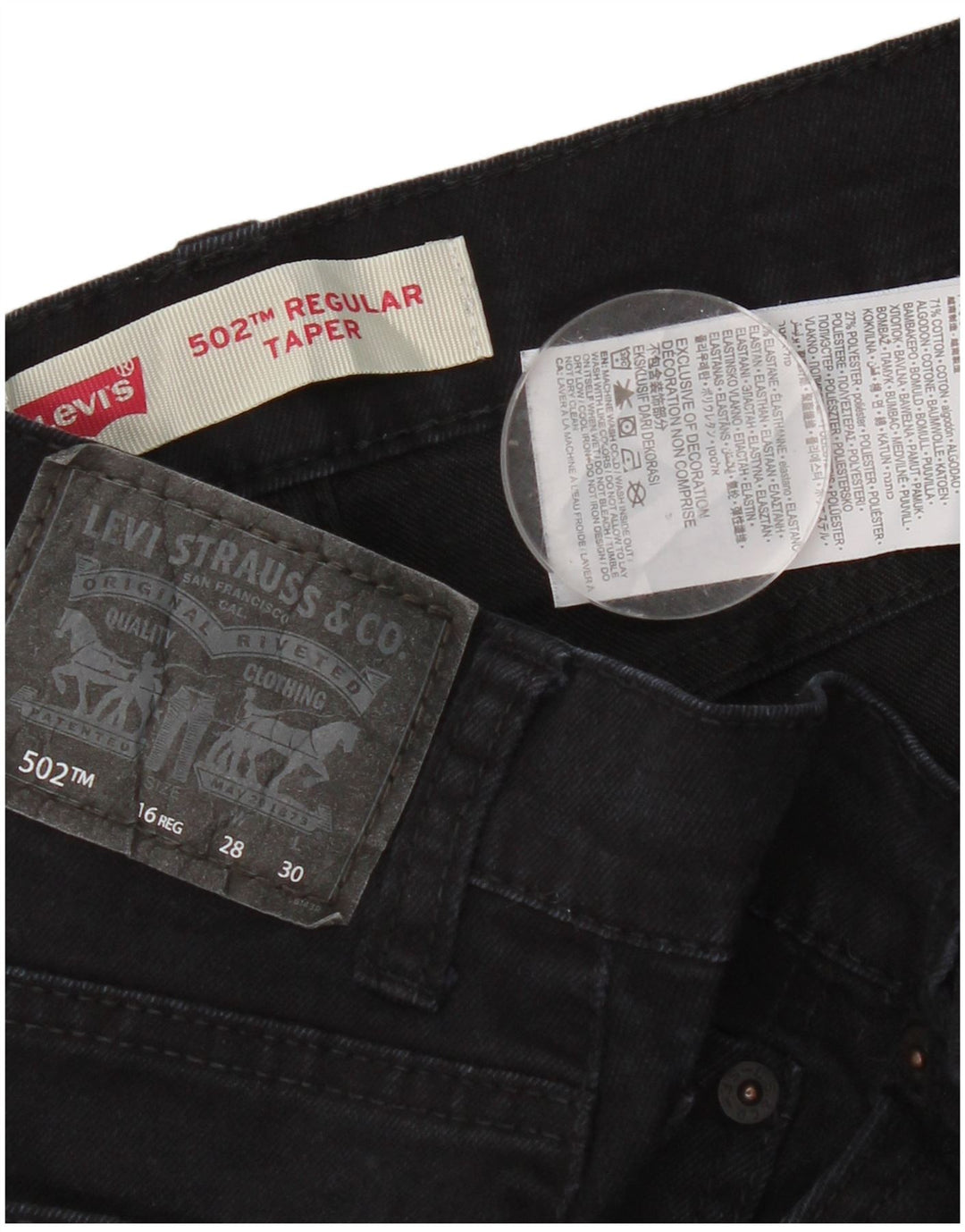 Damskie jeansy Levi's 502 Regular Tapered W28 L30 Granatowa bawełna