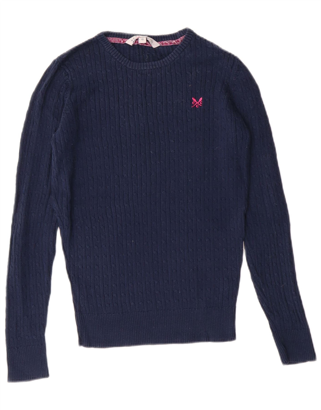 Crew Clothing Damski sweter z dekoltem w łódkę UK 10, mały, granatowy, klasyczny