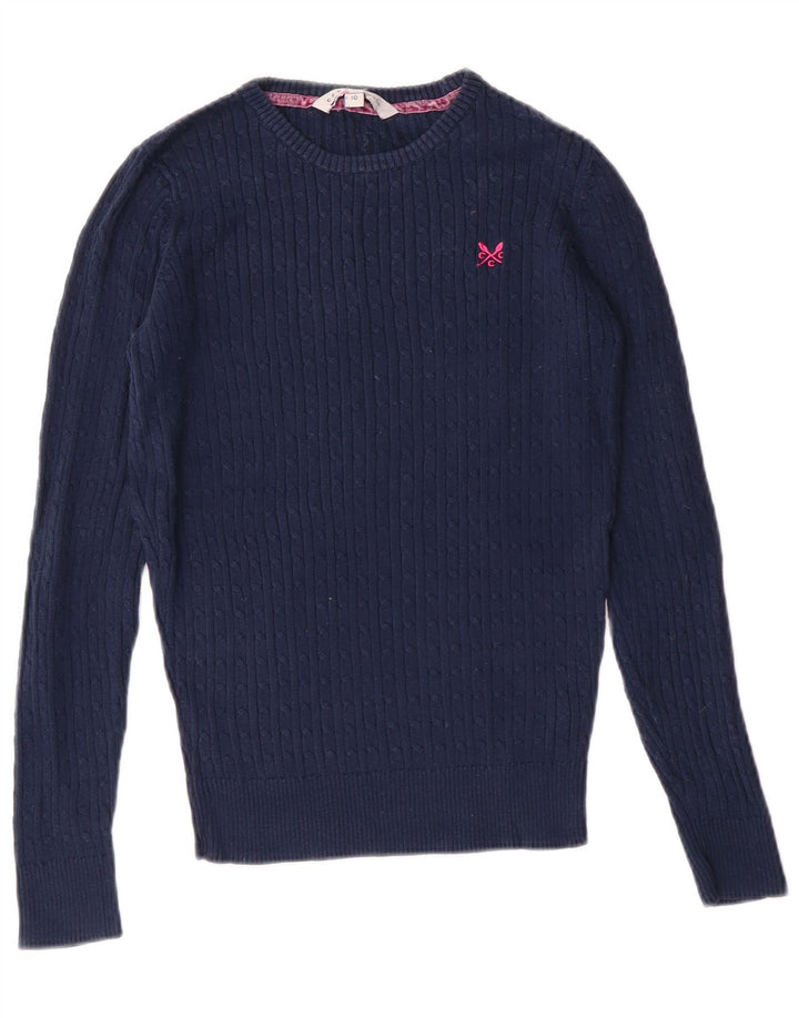 Crew Clothing Damski sweter z dekoltem w łódkę UK 10, mały, granatowy, klasyczny