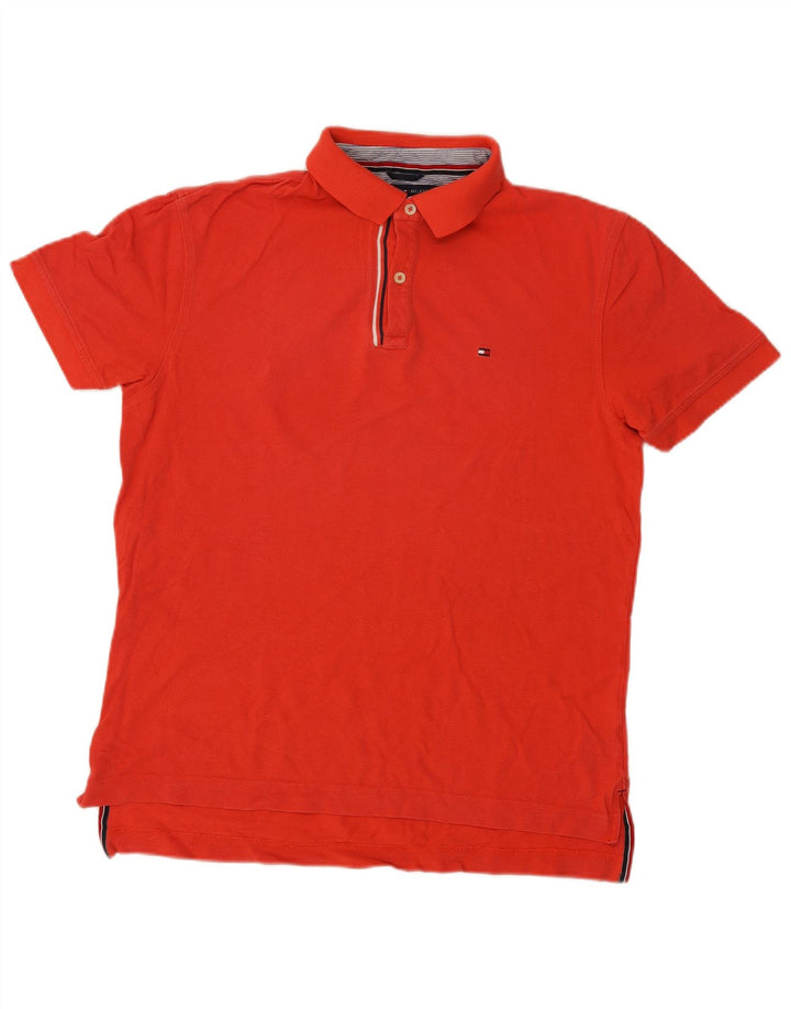 Męska koszulka polo Tommy Hilfiger o klasycznym kroju, średnia czerwona, bawełniana