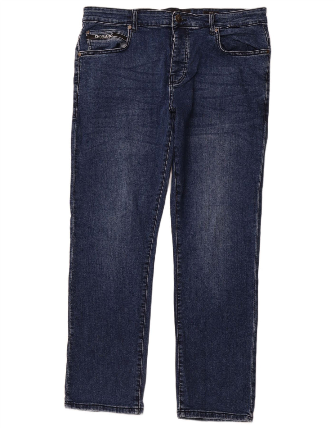 CROSSHATCH Damskie proste dżinsy Princed W36 L30 Niebieska bawełna