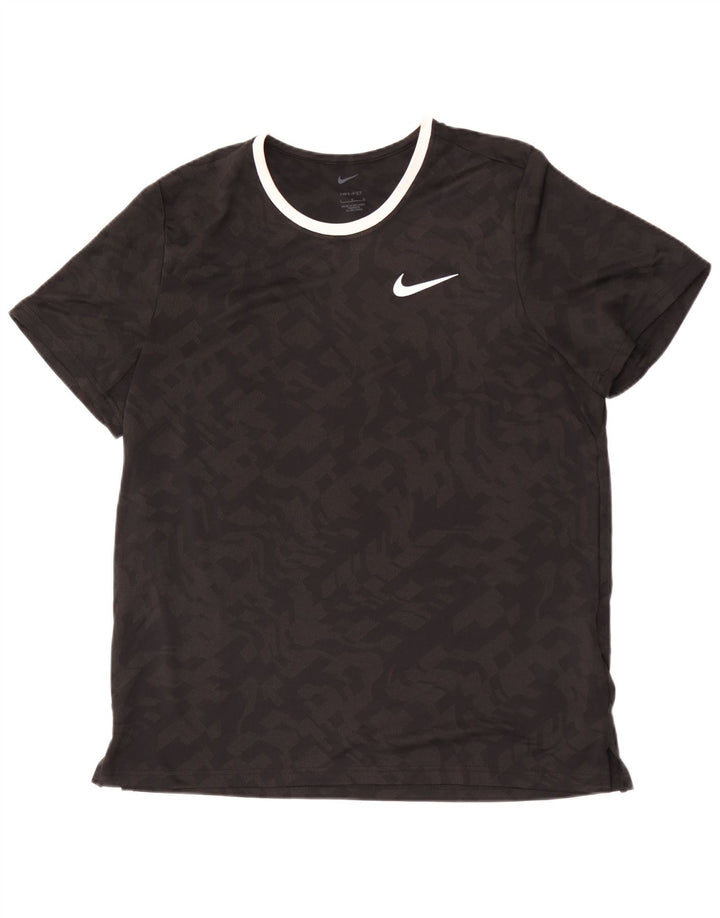 Męski T-shirt Nike Dri Fit, duży, czarny, kamuflażowy poliester