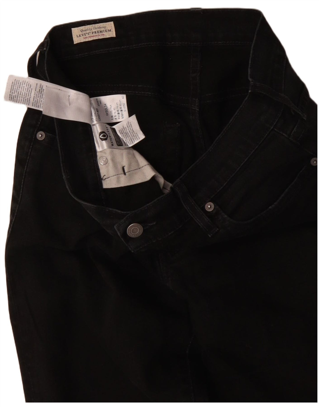 Męskie jeansy LEVI'S 512 Slim, zwężane, W30 L34, czarna bawełna
