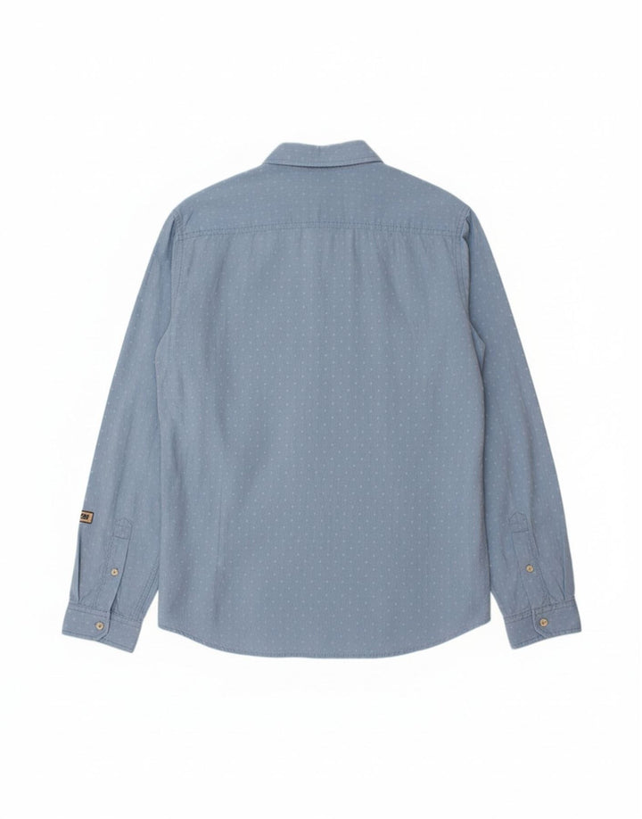 PEPE JEANS Mens Slim Fit Shirt Large Blue Spotted
