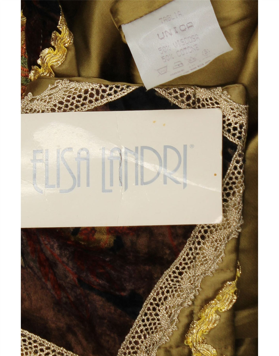 Damska marynarka ELISA LANDRI UK 16, duża patchworkowa wiskoza w kolorze khaki