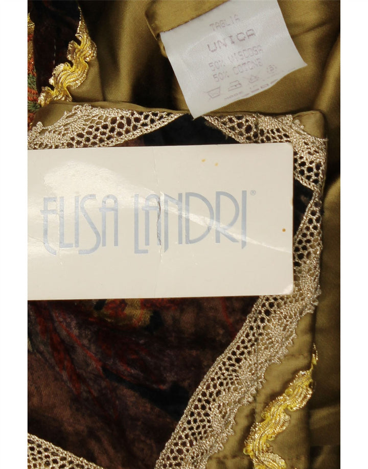 Damska marynarka ELISA LANDRI UK 16, duża patchworkowa wiskoza w kolorze khaki