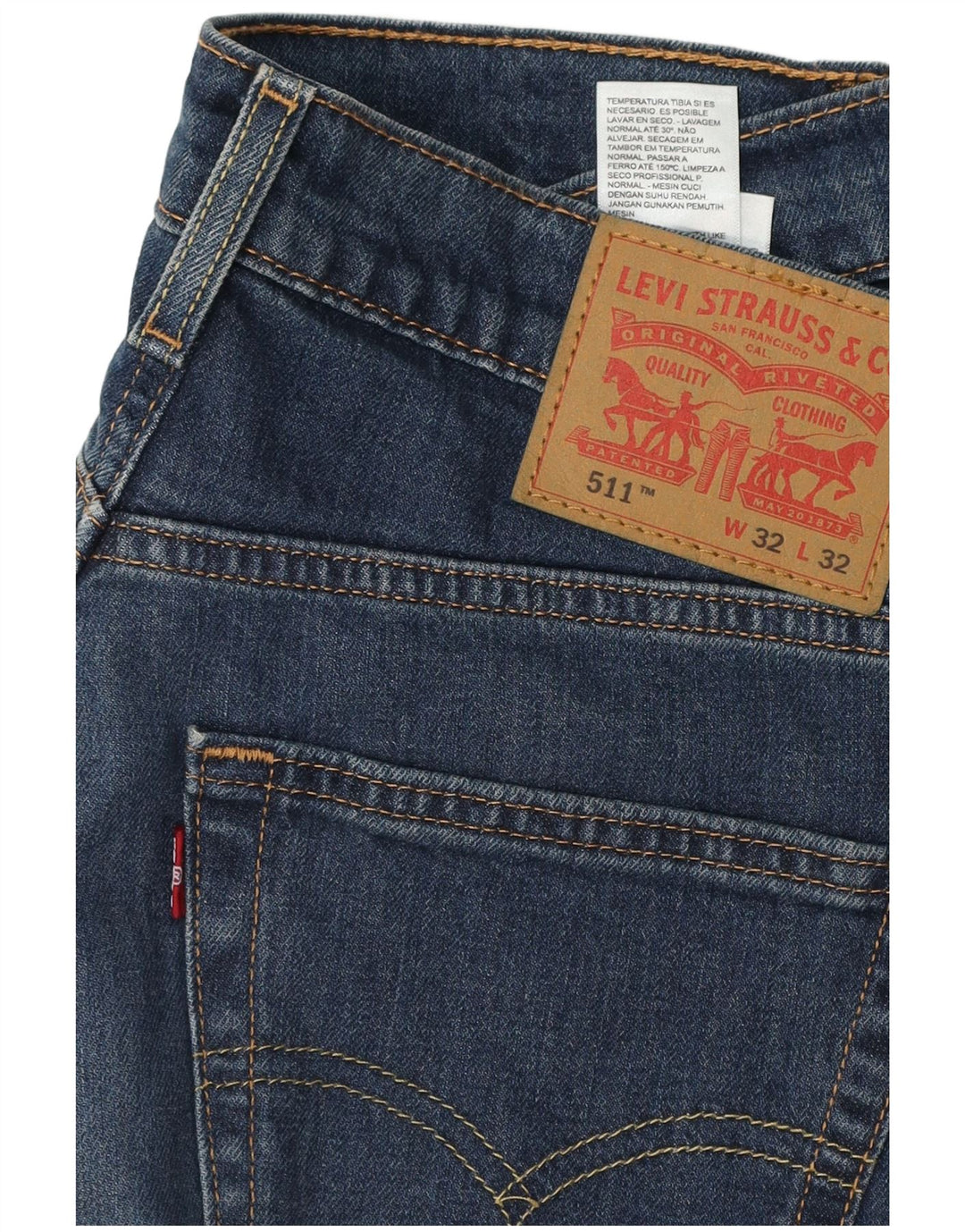 Męskie jeansy LEVI'S 511 Slim W32 L30 Niebieska bawełna