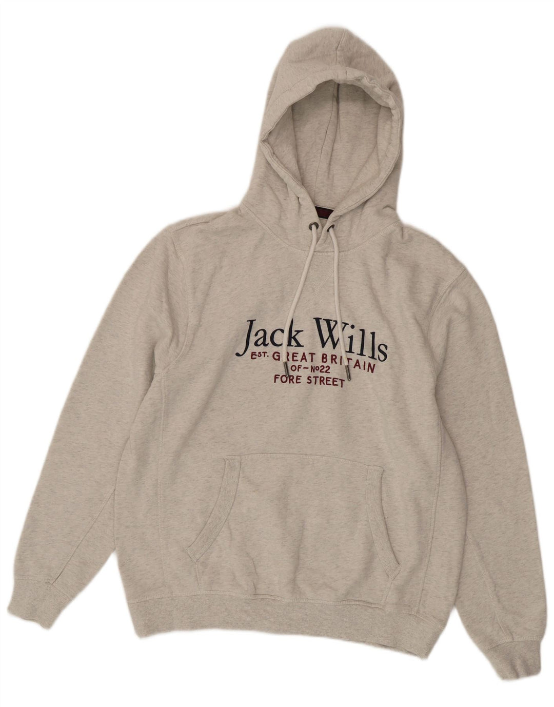 Męski sweter z kapturem Jack Wills z grafiką, duży, szary, z bawełny w cętki