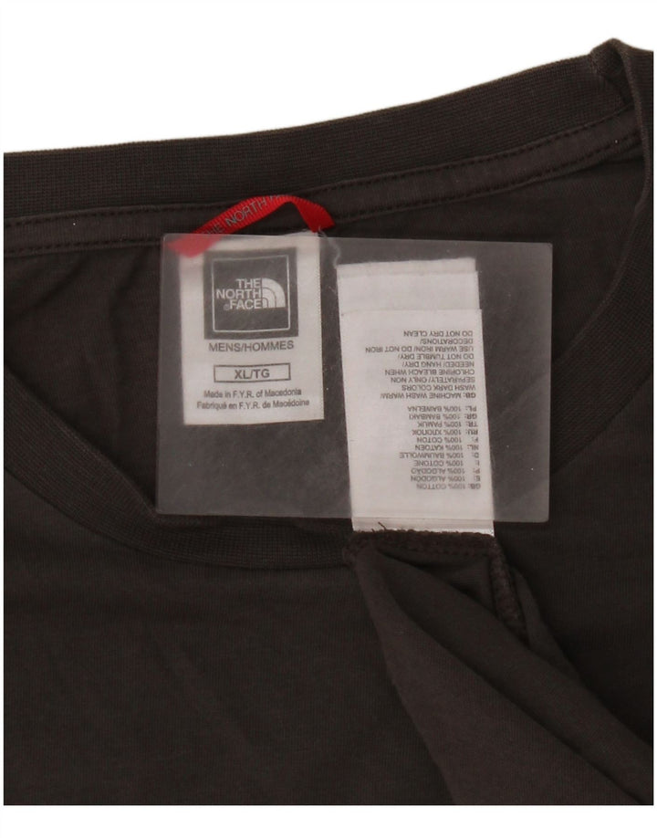 Męski graficzny top The North Face z długim rękawem XL, szary, bawełniany