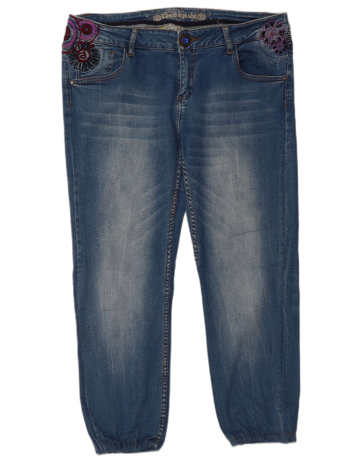 DESIGUAL Męskie krótkie jeansy W36 L24 Niebieskie kwiaty